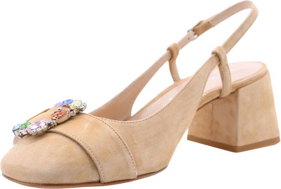 Enzo Di Martino Peep Toe Peep Heel Beige Dames - Foto 4