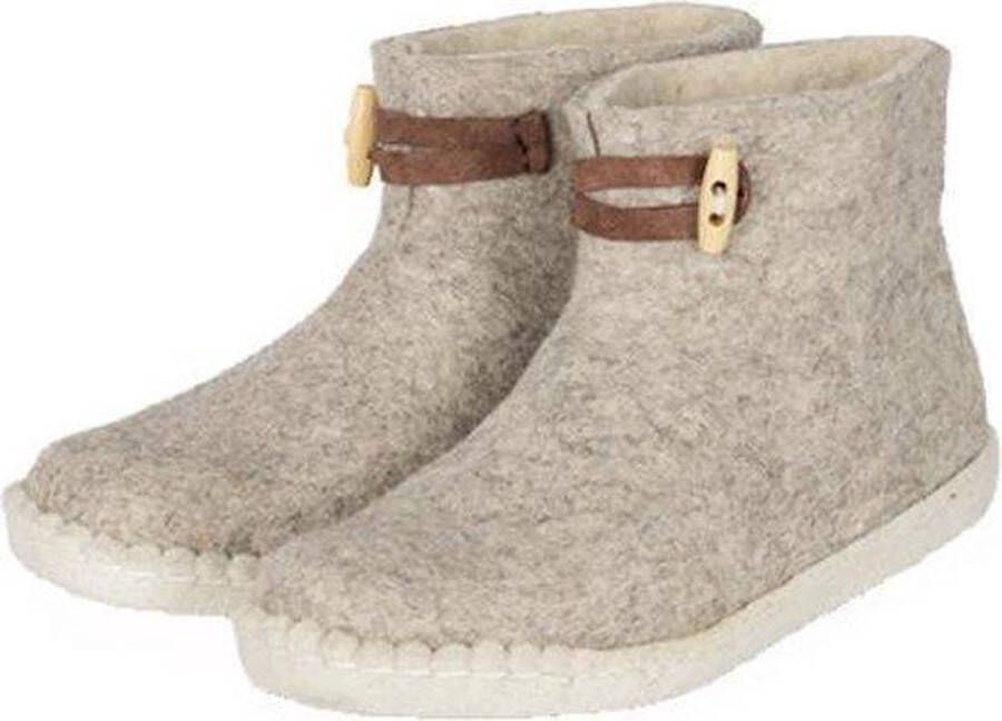 esgii Vilten damesslof High Boots light grey Colour:Lichtgrijs Ecru