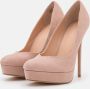 Even & Odd Faux Suede pumps Licht roze hoge hakken - Thumbnail 2