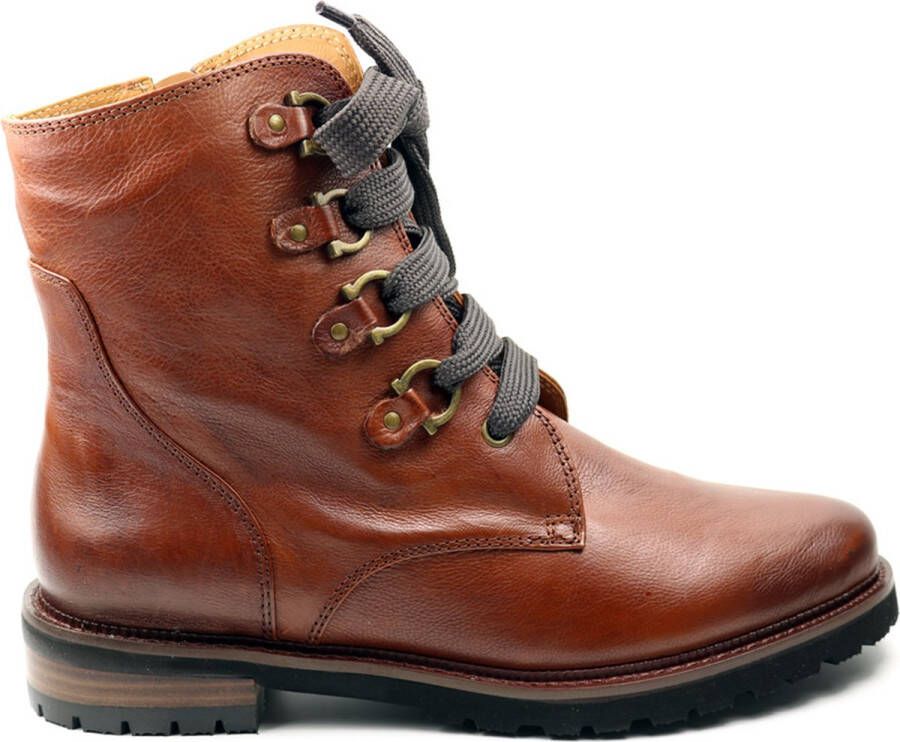 Everybody 11682 Volwassenen VeterlaarzenHoge sneakersDames veterschoenenHalf-hoge schoenen Bruin