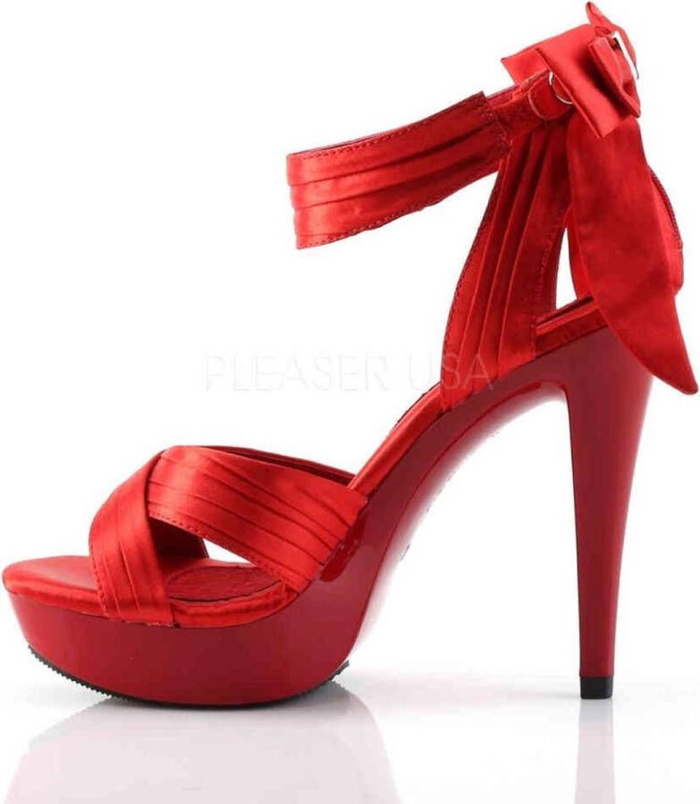 Fabulicious COCKTAIL-568 5 Heel 1 PF Criss Cross Pleated Straps Close Back Sandal