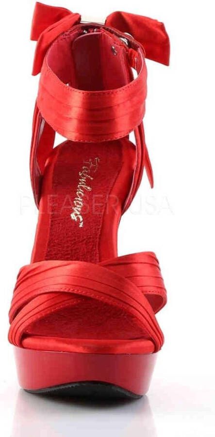 Fabulicious COCKTAIL-568 5 Heel 1 PF Criss Cross Pleated Straps Close Back Sandal