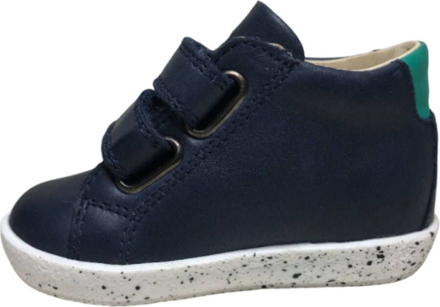 Falcotto velcro lederen sneaker Cayden navy rood groene bliksem