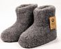 Fast wool Wollen sloffen laars model zwart wit - Thumbnail 4