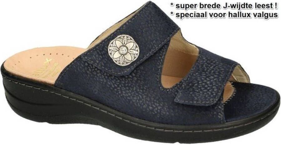Fidelio Hallux -Dames blauw donker slippers & muiltjes