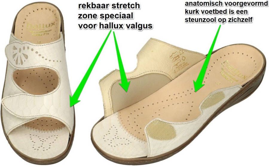 Fidelio Hallux -Dames off-white-crÈme-ivoorkleur slippers & muiltjes