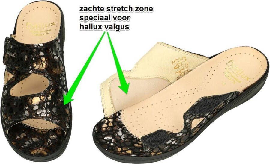 Fidelio Hallux -Dames zwart slippers & muiltjes