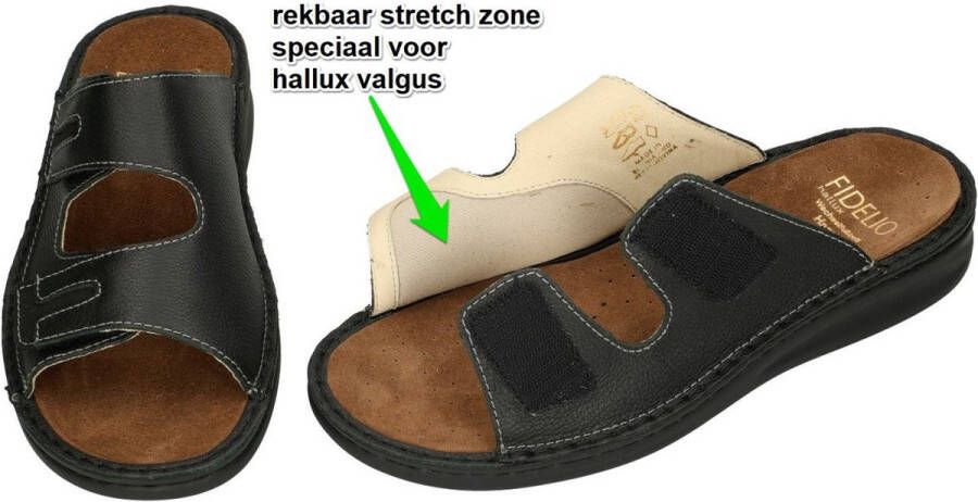 Fidelio Hallux -Heren zwart pantoffels & slippers