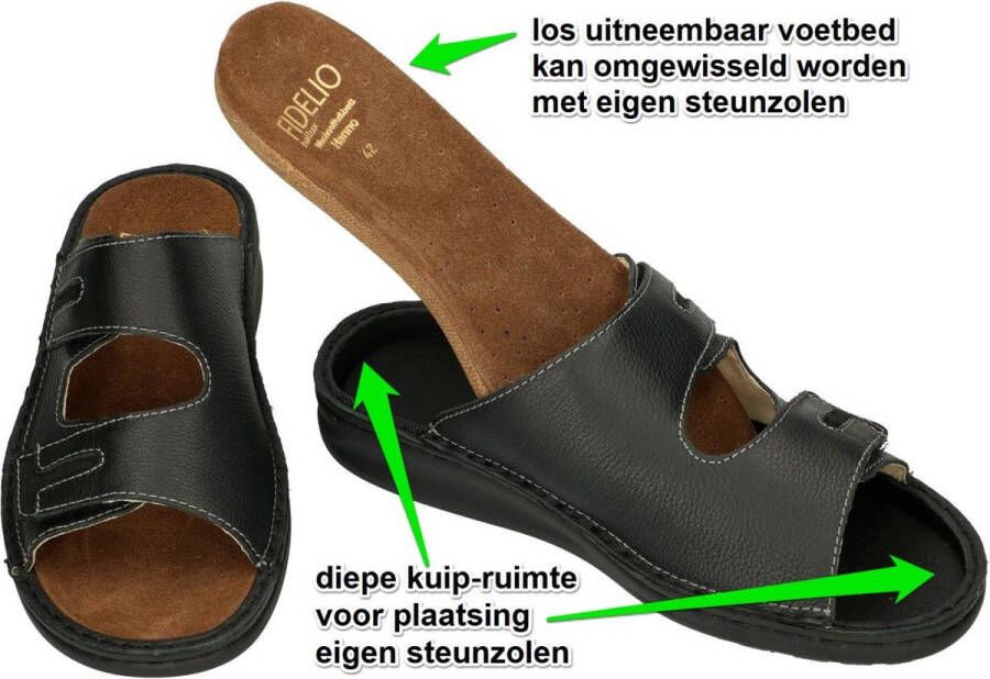 Fidelio Hallux -Heren zwart pantoffels & slippers