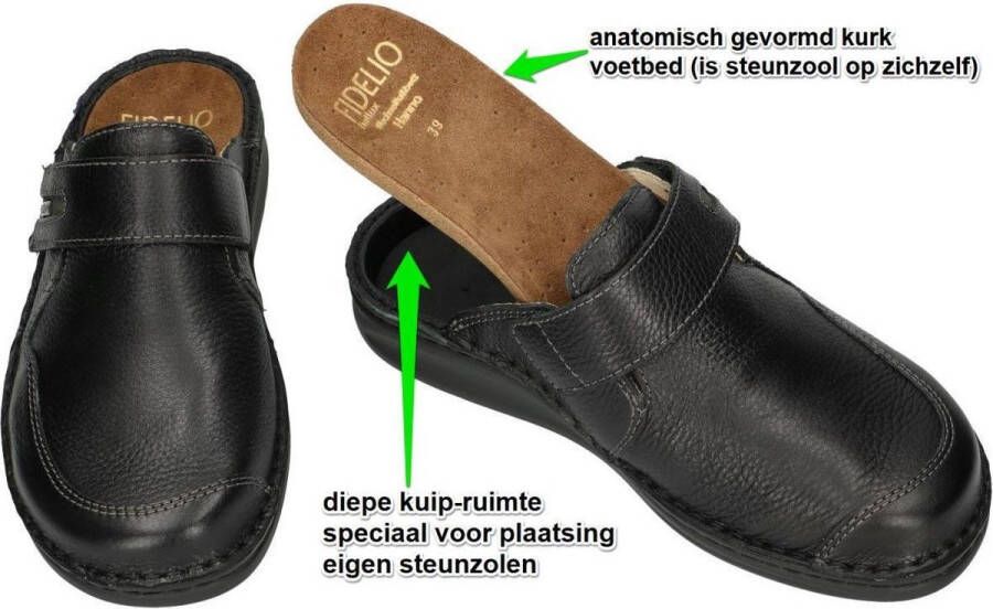 Fidelio Hallux -Heren zwart pantoffels & slippers - Foto 2