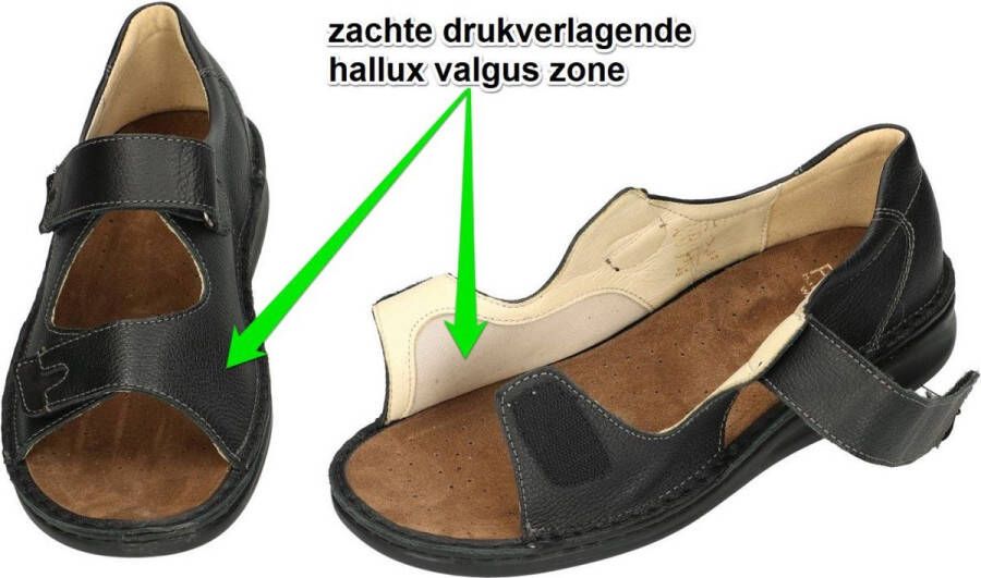 Fidelio Hallux -Heren zwart sandalen