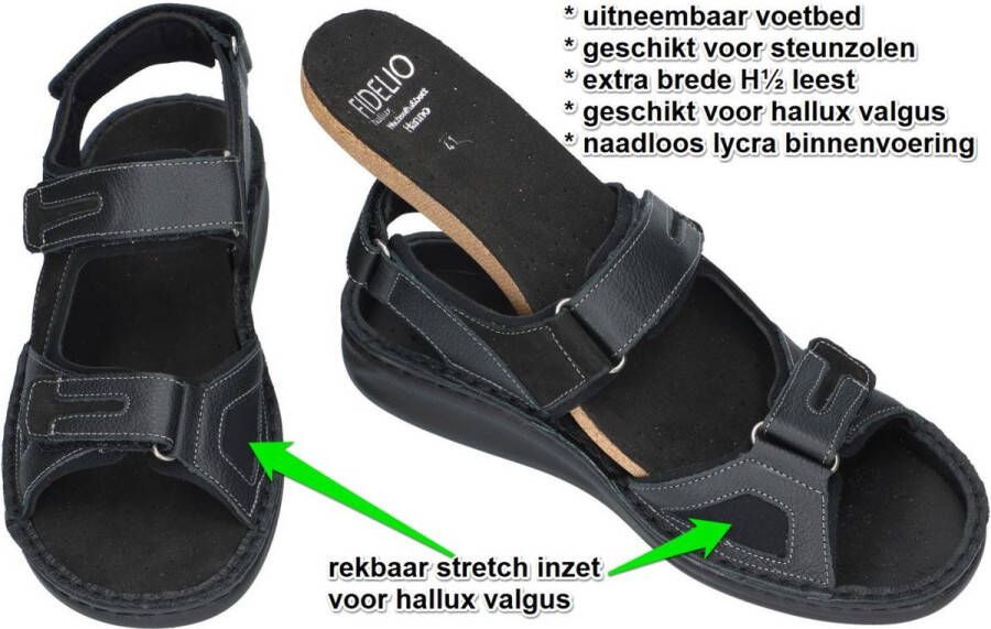 Fidelio Hallux -Heren zwart sandalen