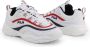 Fila Ray Low Sneakers Dames White Navy Red - Thumbnail 6