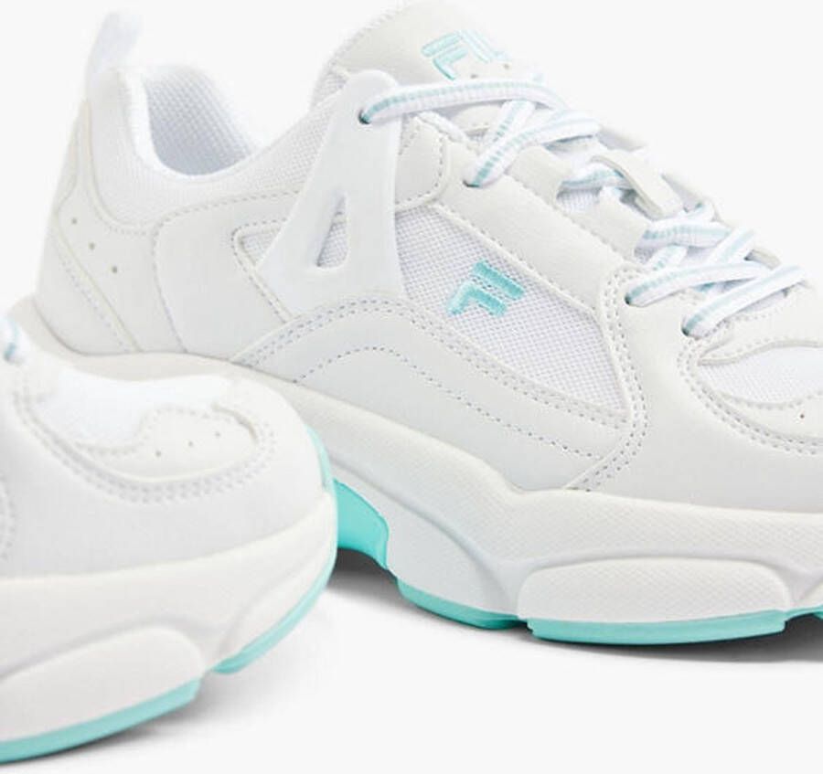 Fila Witte chunky sneaker turqoise zool