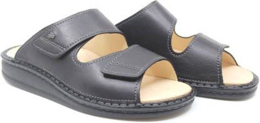 FinnComfort Finn Comfort RIAD 01505-676393 Zwarte heren slippers met klittenband sluiting