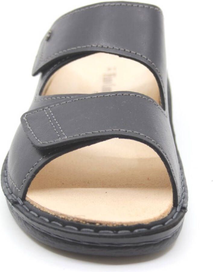 FinnComfort Finn Comfort RIAD 01505-676393 Zwarte heren slippers met klittenband sluiting