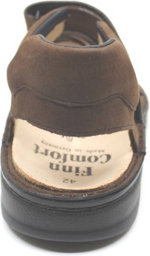 FinnComfort Tunis bruine sandaal met drie klittenbanden