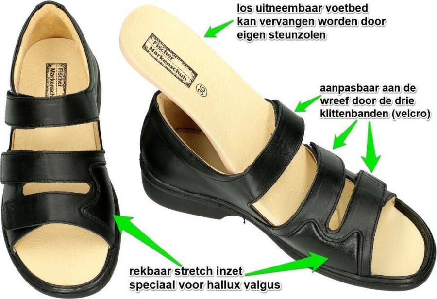 Fischer -Dames zwart sandalen - Foto 4