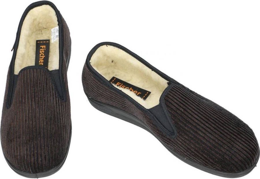 Fischer -Heren bruin donker pantoffels & slippers