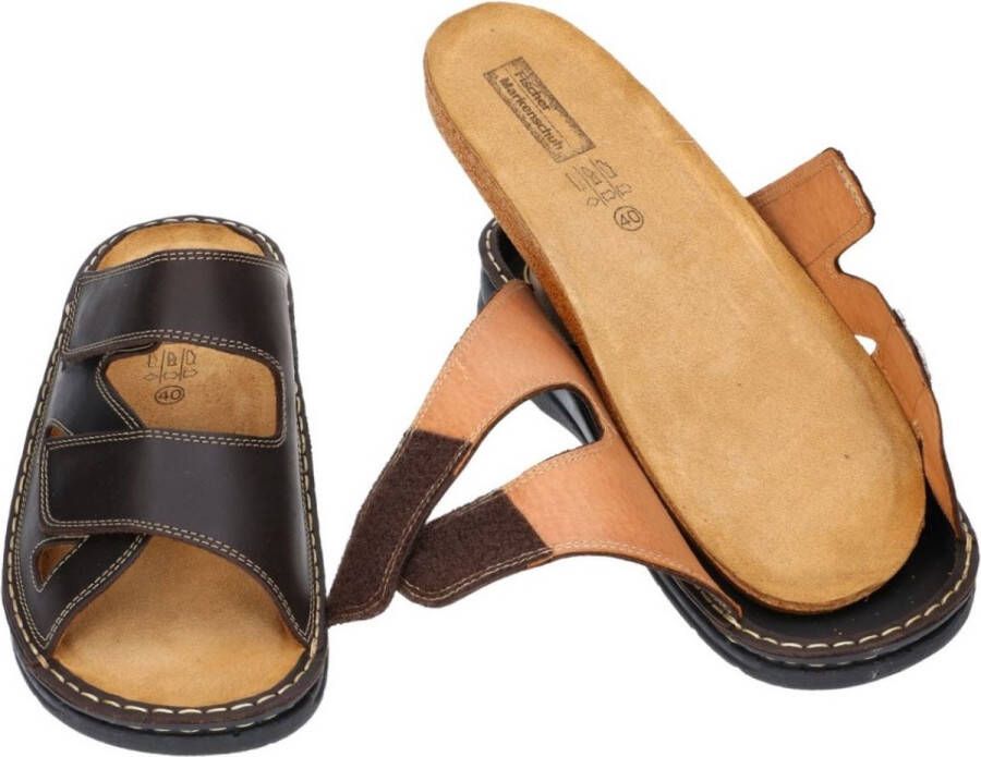 Fischer -Heren bruin donker pantoffels & slippers