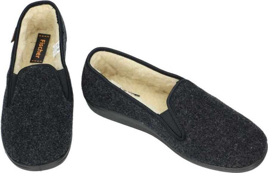 Fischer -Heren grijs donker pantoffels & slippers