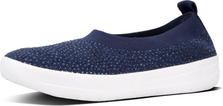 FitFlop Crystal Uberknit Ballerina BLAUW