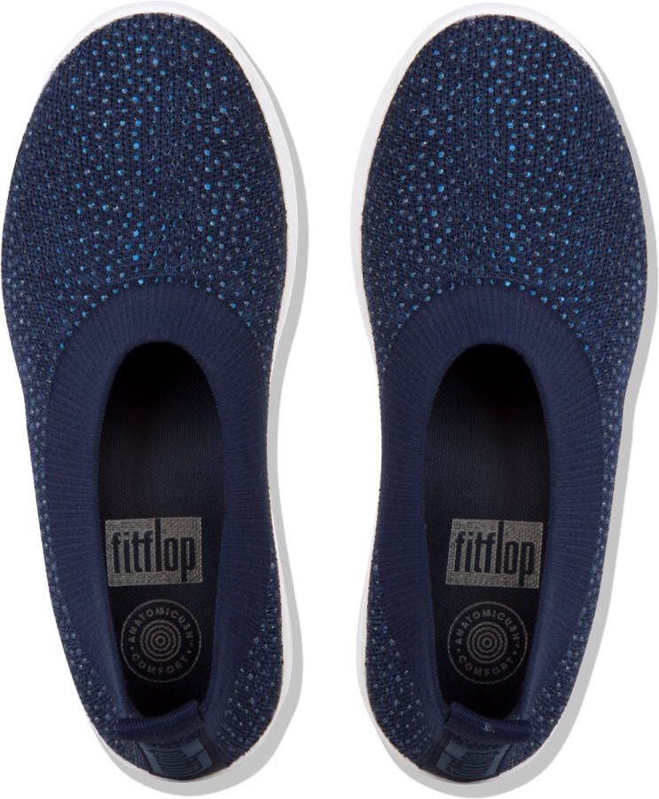 FitFlop Crystal Uberknit Ballerina BLAUW