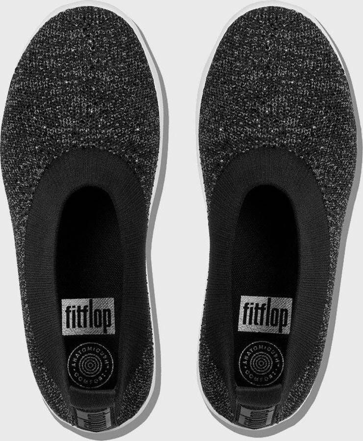 FitFlop Crystal Uberknit Ballerina ZWART