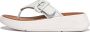 FitFlop F-Mode Buckle Canvas Flatform Toe-Post Sandals BLAUW - Thumbnail 4