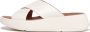 FitFlop F-Mode Leather Flatform Cross Slides BEIGE - Thumbnail 3