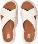 FitFlop F-Mode Leather Flatform Cross Slides BEIGE - Thumbnail 4