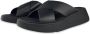 FitFlop Slippers F-MODE LEATHER FLATFORM CROSS SLIDES All Black - Thumbnail 11