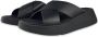 FitFlop F-Mode Leather Flatform Cross Slides ZWART - Thumbnail 11