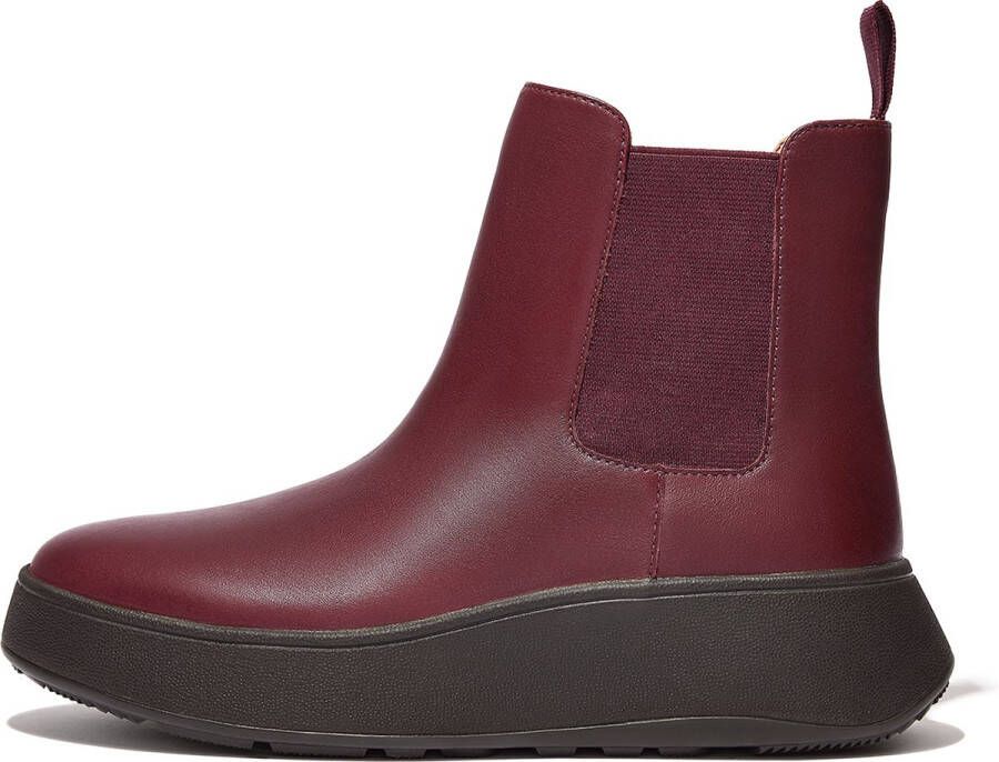 FitFlop F-Mode Leather Flatform Chelsea Boots ROOD