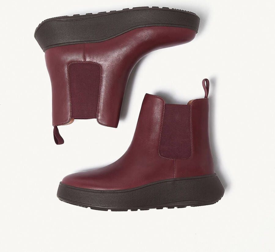 FitFlop F-Mode Leather Flatform Chelsea Boots ROOD - Foto 8