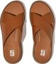 FitFlop Teenslippers F-MODE LEATHER FLATFORM CROSS SLIDES Light Tan - Thumbnail 2