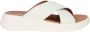FitFlop F-Mode Leather Flatform Cross Slides BEIGE - Thumbnail 2