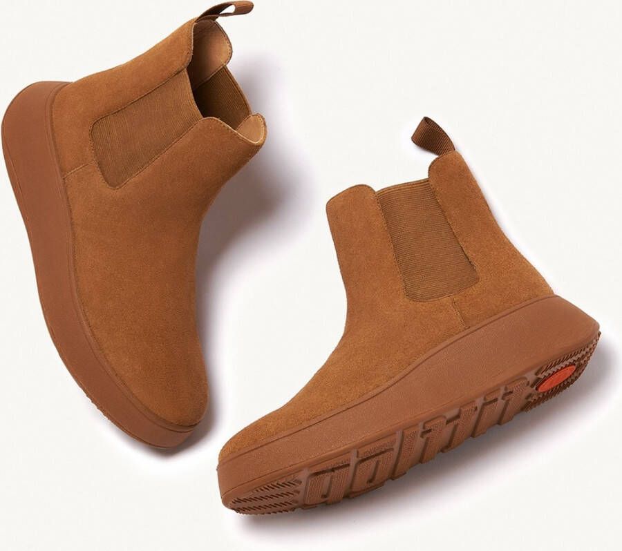 FitFlop F-Mode Suede Flatform Chelsea Boots BRUIN