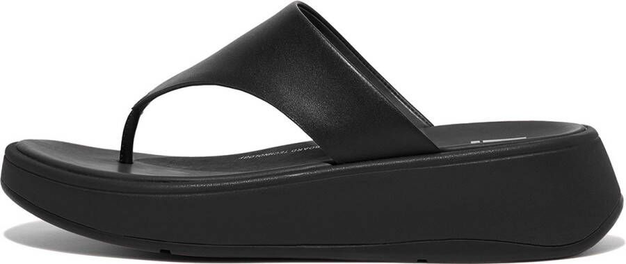 FitFlop F-Mode Leather Flatform Toe-Post Sandals ZWART - Foto 3