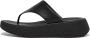 FitFlop F-Mode Leather Flatform Toe-Post Sandals ZWART - Thumbnail 3
