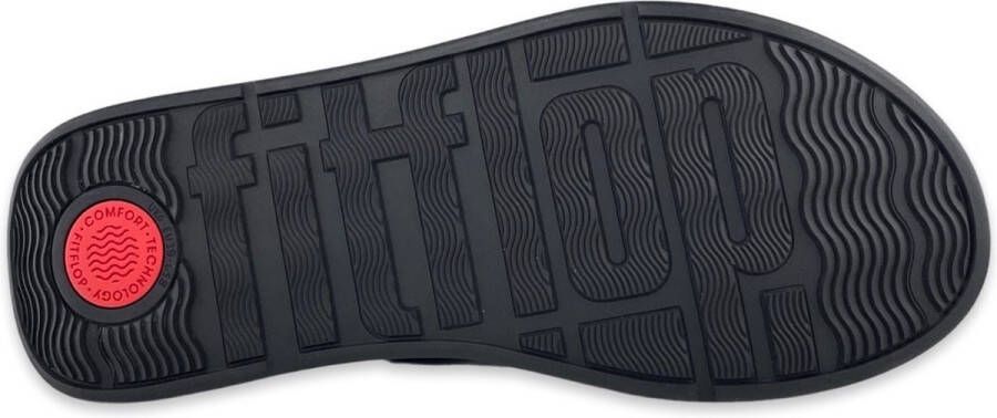 FitFlop F-Mode Leather Flatform Toe-Post Sandals ZWART - Foto 7