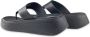 FitFlop F-Mode Leather Flatform Toe-Post Sandals ZWART - Thumbnail 9