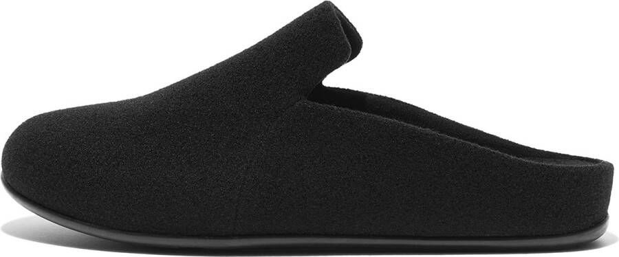 Fitflop™ FitFlop Chrissie II Haus Felt Pantoffels Sloffen ZWART