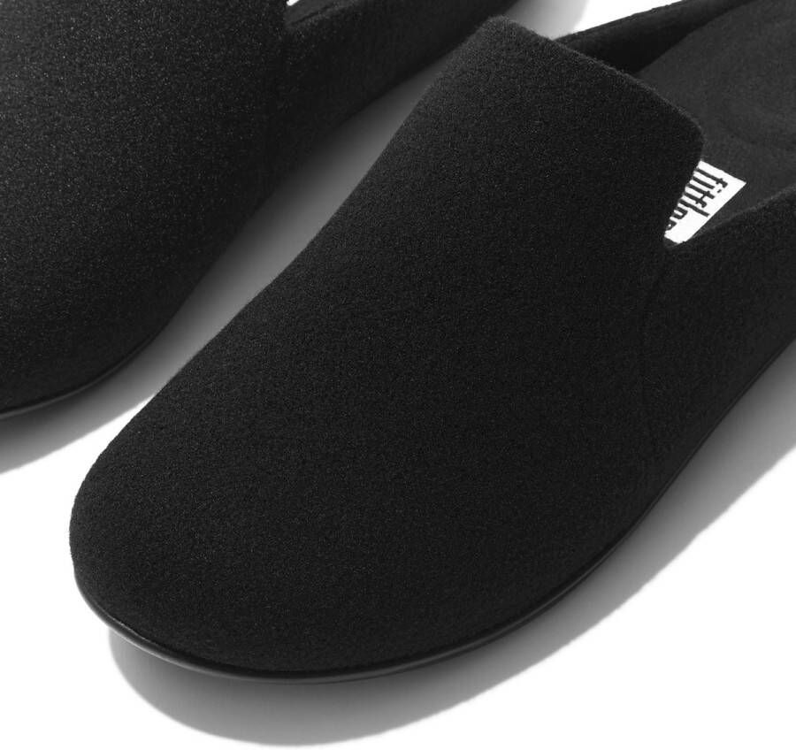 Fitflop™ FitFlop Chrissie II Haus Felt Pantoffels Sloffen ZWART