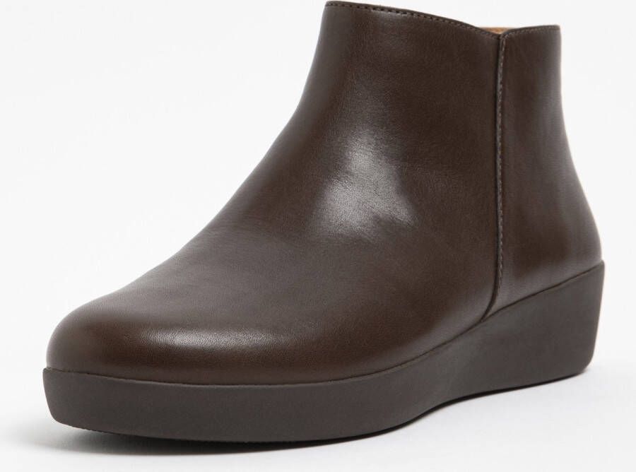FitFlop Enkellaarzen SUMI LEATHER ANKLE BOOTS CHOCOLATE BROWN