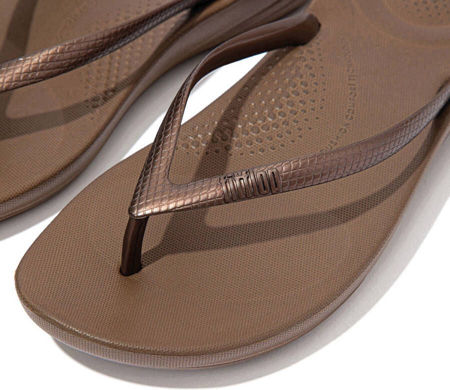 FitFlop IQushion Ergonomic Teenslippers Dames Brons