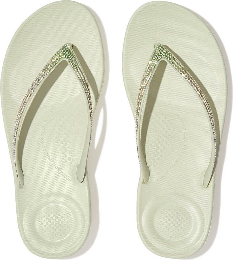 FitFlop Iqushion Ombre Sparkle Flip-Flops GROEN - Foto 9