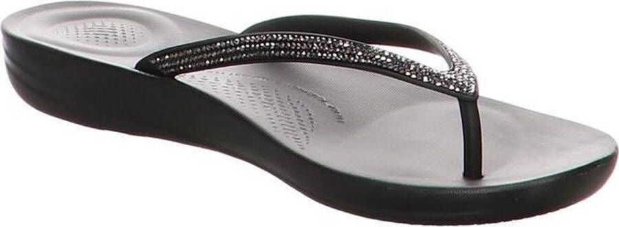 FitFlop Iqushion Sparkle teenslippers dames wit zilver