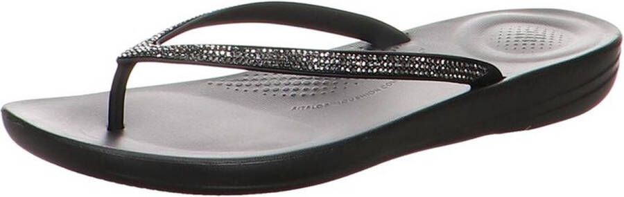 FitFlop Iqushion Sparkle teenslippers dames wit zilver