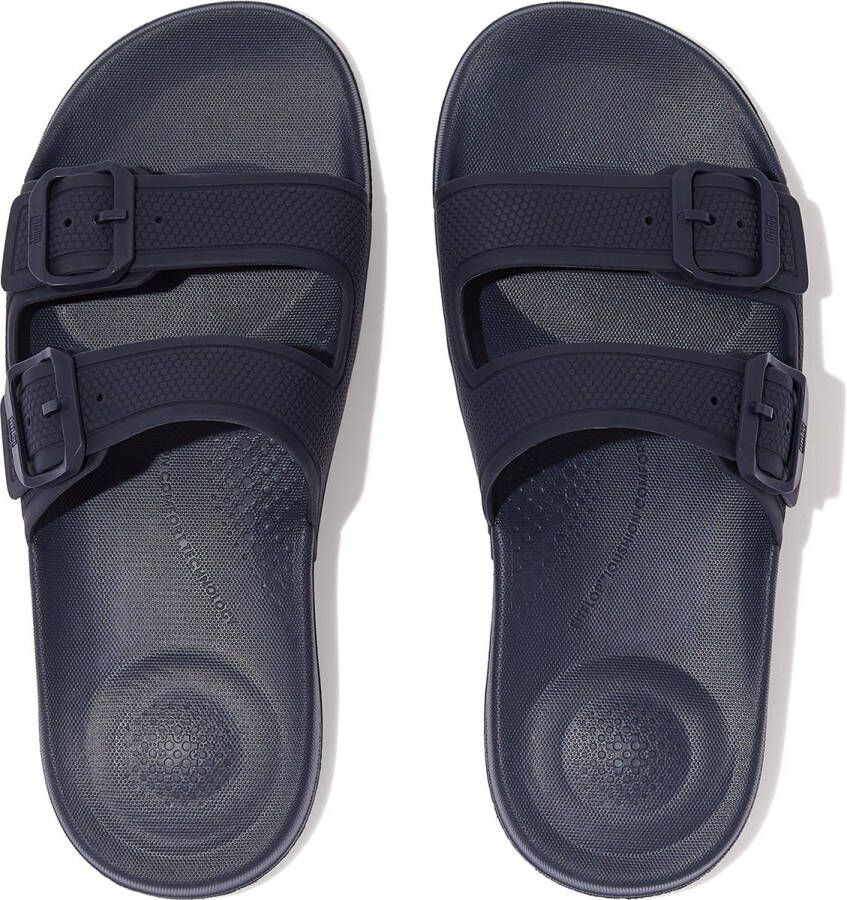 FitFlop Iqushion Two-bar Buckle Slides Blauw Vrouw